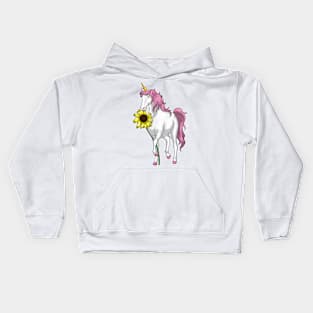 Unicorn Sunflower Flower Kids Hoodie